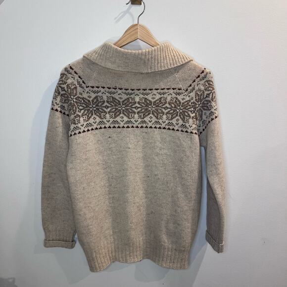 Moffat Woollens Vintage Zip-Up Wool Cardigan Sweater Size 40/US L Fair‎ Isle - Picture 2 of 6